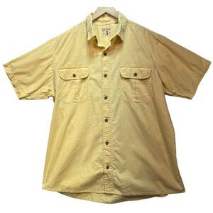 Redhead Mens Casual Coastal Button Up Shirt Short Sleeve Size XL Yellow Pockets